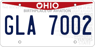 OH license plate GLA7002