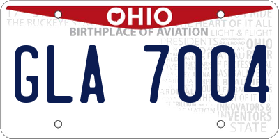 OH license plate GLA7004