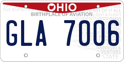 OH license plate GLA7006