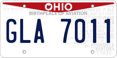 OH license plate GLA7011