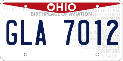 OH license plate GLA7012