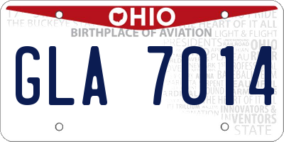 OH license plate GLA7014