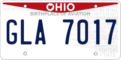 OH license plate GLA7017