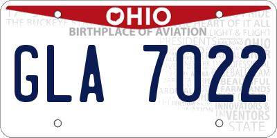 OH license plate GLA7022