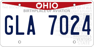OH license plate GLA7024