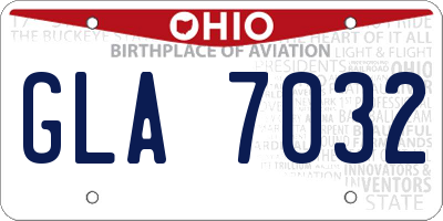 OH license plate GLA7032