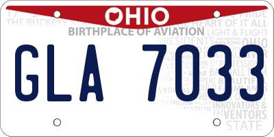 OH license plate GLA7033