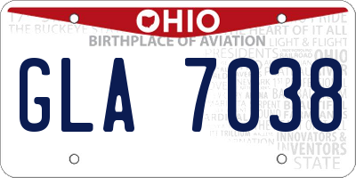 OH license plate GLA7038