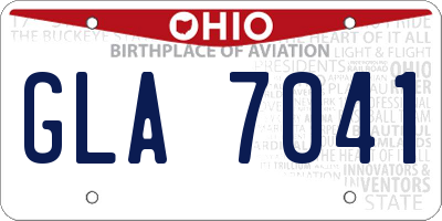 OH license plate GLA7041