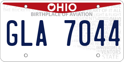 OH license plate GLA7044