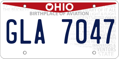 OH license plate GLA7047