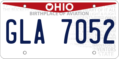 OH license plate GLA7052