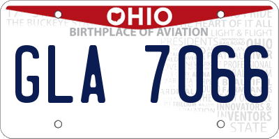 OH license plate GLA7066