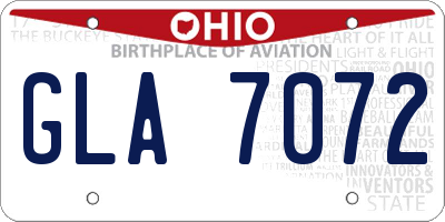 OH license plate GLA7072