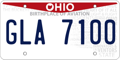 OH license plate GLA7100