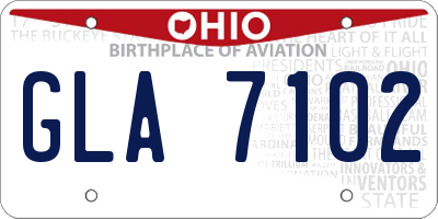 OH license plate GLA7102