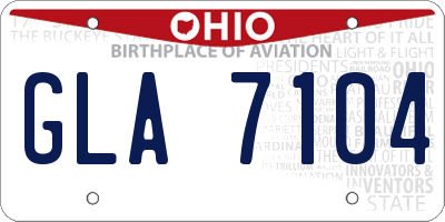 OH license plate GLA7104