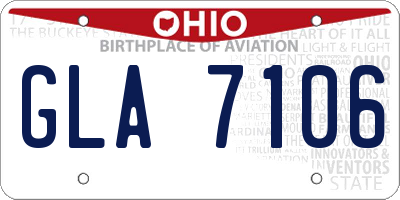 OH license plate GLA7106