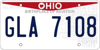 OH license plate GLA7108
