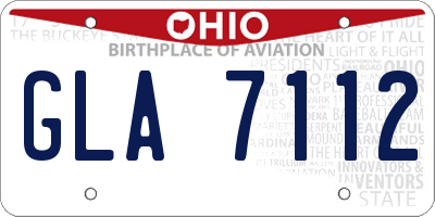 OH license plate GLA7112