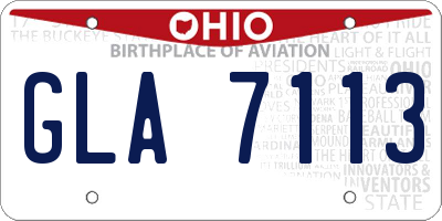 OH license plate GLA7113