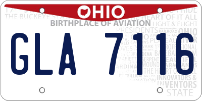 OH license plate GLA7116
