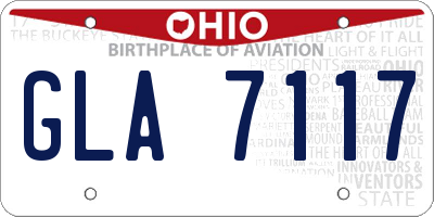 OH license plate GLA7117