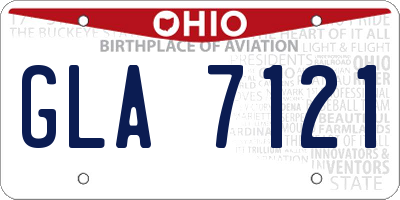 OH license plate GLA7121