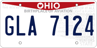 OH license plate GLA7124