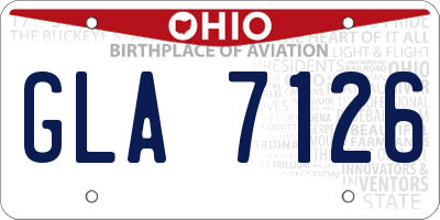 OH license plate GLA7126