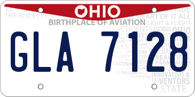 OH license plate GLA7128
