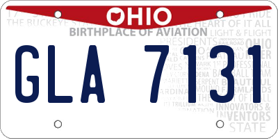 OH license plate GLA7131