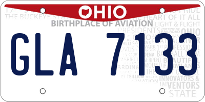 OH license plate GLA7133