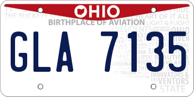 OH license plate GLA7135