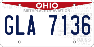 OH license plate GLA7136