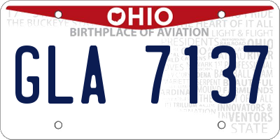 OH license plate GLA7137