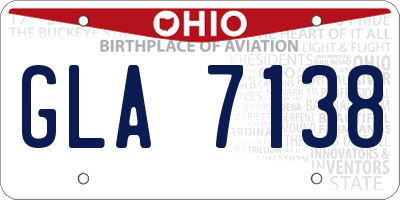 OH license plate GLA7138