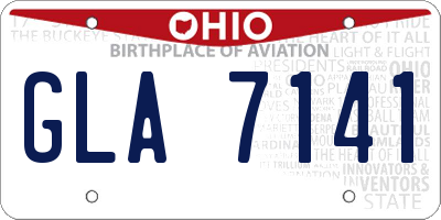 OH license plate GLA7141
