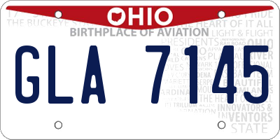 OH license plate GLA7145