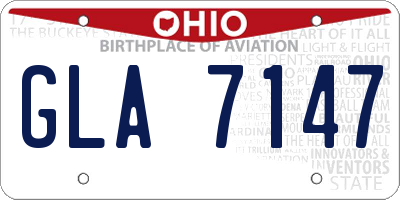 OH license plate GLA7147