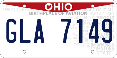 OH license plate GLA7149