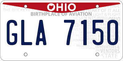 OH license plate GLA7150