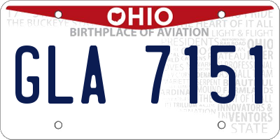 OH license plate GLA7151