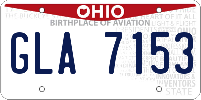 OH license plate GLA7153