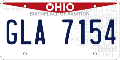 OH license plate GLA7154