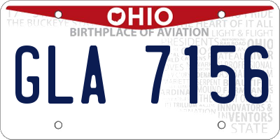 OH license plate GLA7156