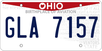 OH license plate GLA7157