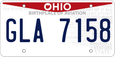 OH license plate GLA7158