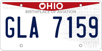 OH license plate GLA7159
