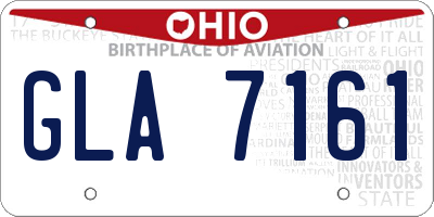 OH license plate GLA7161